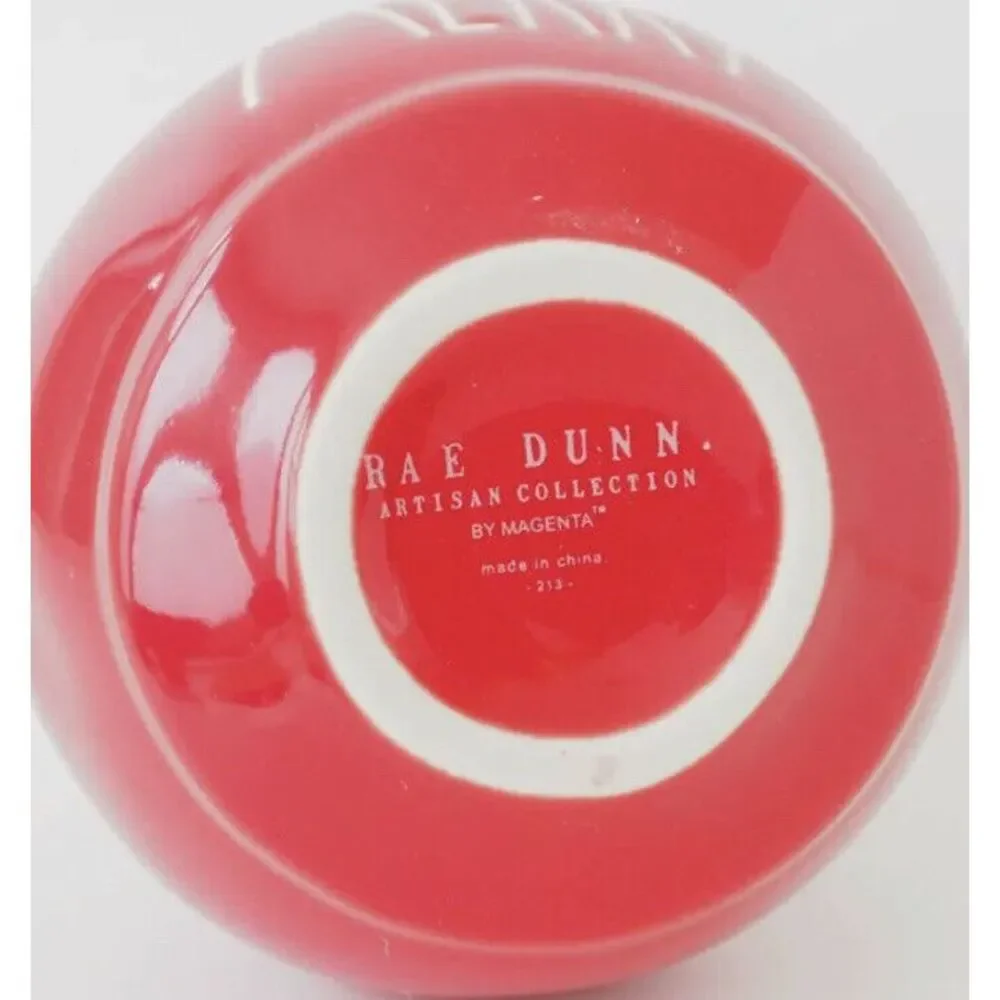 Rae‎ Dunn MERRY Red Christmas Ornament Soap Ceramic Pump Lotion Dispenser